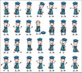 Various Comic Postman Poses - Collection of Concepts Vector illustrations