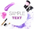 Various cosmetics isolated over white. Royalty Free Stock Photo