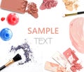 Various cosmetics isolated over white. Royalty Free Stock Photo