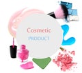 Various cosmetics isolated over white. Royalty Free Stock Photo