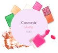 Various cosmetics isolated over white. Royalty Free Stock Photo