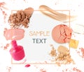 Various cosmetics over white. Royalty Free Stock Photo