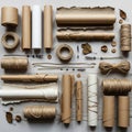 Various crafting materials are arranged neatly Royalty Free Stock Photo