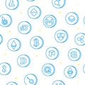 Various cryptocurrency symbols seamless pattern outline drawing Royalty Free Stock Photo