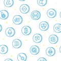 Various cryptocurrency symbols seamless pattern outline drawing