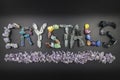 Various Crystals Spelling the word Crystals