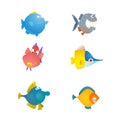 Various cute fishes collection Royalty Free Stock Photo