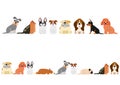 Cute dogs border set Royalty Free Stock Photo