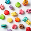 Various decorative elements such as chocolate drizzles, colored Royalty Free Stock Photo