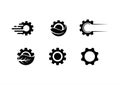 Various design silhouette gear icon