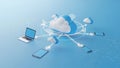Various devices connected to a cloud network for seamless data sharing Royalty Free Stock Photo