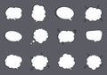 Various dialog clouds. Set of various text bubbles. Set speech bubbles. Dialog clouds Royalty Free Stock Photo