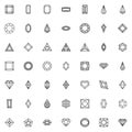 Various diamond shapes line icons set Royalty Free Stock Photo