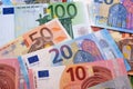 Various different Euros background Royalty Free Stock Photo