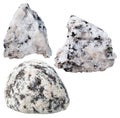 Various diorite mineral gem stones and rocks Royalty Free Stock Photo