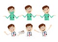 Various Doctor Poses and Gesture Vector Set