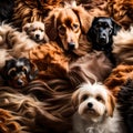 Various dog breed together - ai generated image Royalty Free Stock Photo