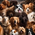 Various dog breed together - ai generated image Royalty Free Stock Photo