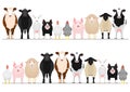 Livestock border set Royalty Free Stock Photo