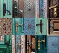 Various doors. Photo collage and travel concept Royalty Free Stock Photo