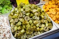 Various dried fruits on the Mahane Yehuda Market. Royalty Free Stock Photo