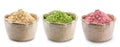 Various dried plants powders Royalty Free Stock Photo