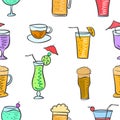 Various drink colorful pattern style