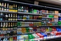 Various drinks on display in a convenience store in Las vegas strip