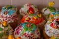 Various easter cakes on a plate Royalty Free Stock Photo