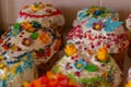 Various easter cakes on a plate