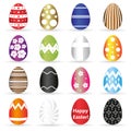 Various Easter eggs color design with decoration elements collection eps10 Royalty Free Stock Photo