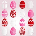 Various Easter eggs design from color paper collection eps10 Royalty Free Stock Photo