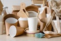 Various eco-friendly items made from biodegradable natural materials.