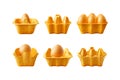 Various Egg Cartons with Eggs on White Background Royalty Free Stock Photo