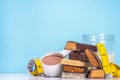 Various energy protein bar Royalty Free Stock Photo