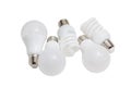 Various energy saving electric lamps of different types Royalty Free Stock Photo