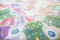 Various euro notes background