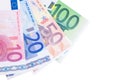 Various euro notes background Royalty Free Stock Photo