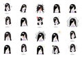 various expressions of japanese ghost character. Vector illustration decorative design