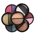 Various eye shadows and blushers Royalty Free Stock Photo