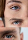 Various eyes in series of three