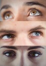 Various eyes in series of three Royalty Free Stock Photo