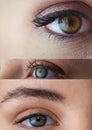 Various eyes in series of three Royalty Free Stock Photo