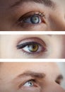 Various eyes in series of three