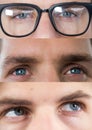 Various eyes in series of three Royalty Free Stock Photo