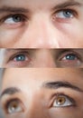 Various eyes in series of three Royalty Free Stock Photo