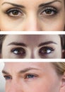 Various eyes in series of three Royalty Free Stock Photo