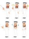Various facial expressions and gesture of an Arabic man