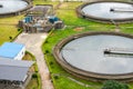 Various facilities and sedimentation tanks in sewage treatment plants