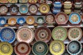 Various faience vessels in the traditional Bulgarian style. Royalty Free Stock Photo